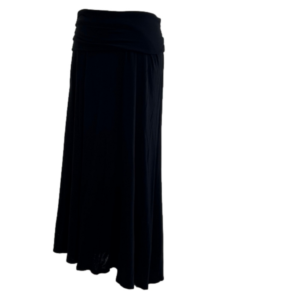 Coco Foldover Waistband Maxi Skirt Black SIze Large EUC